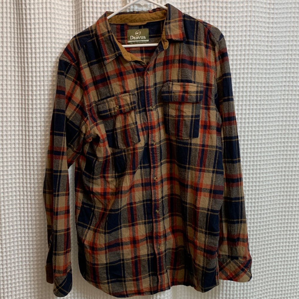 Men’s Dravus Jubal Navy & Tobacco Flannel Shirt